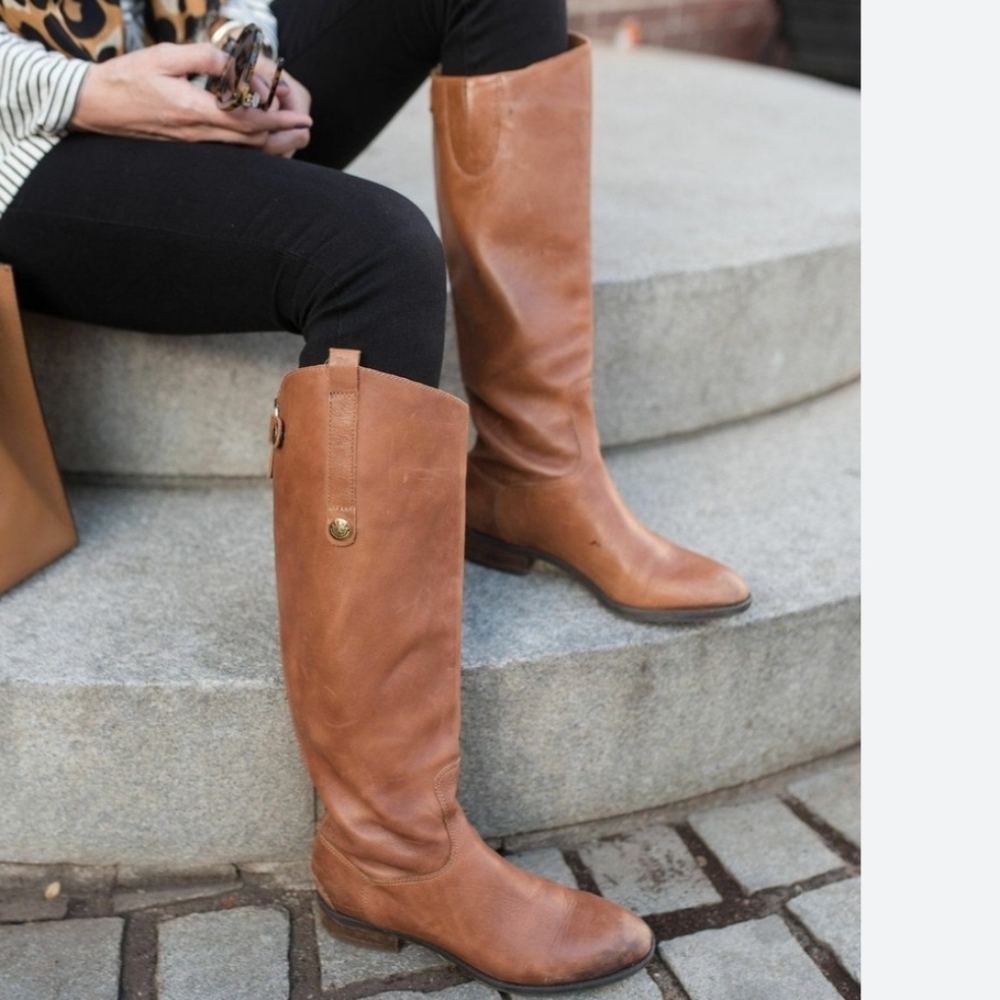 Sam Edleman New Size 10.5 Whiskey Leather Knee-High Boots. Back Zip Up And Snap